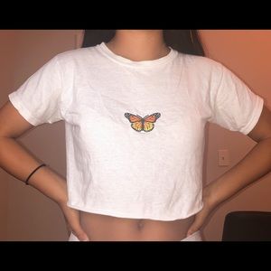 BRANDY MELVILLE butterfly crop top!